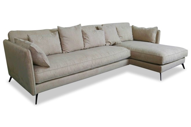 Ecksofa XL Bonham-P rechts - Graubeige