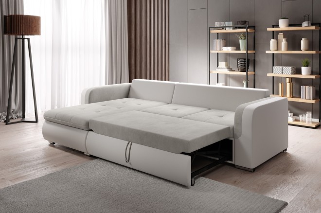 Sofa L-Form Fado Mini links - mit Schlaffunktion - Braun