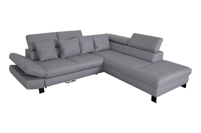 Ecksofa NewSunset Fly rechts - mit Schlaffunktion - Silbergrau