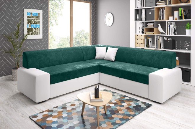 Rundecke Minos Maxi rechts - mit Schlaffunktion - Flaschengrün