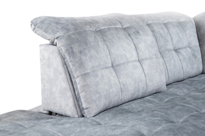 Wohnlandschaft Torino links - mit Schlaffunktion - Zinn