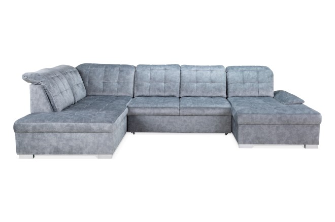 Wohnlandschaft Torino links - mit Schlaffunktion - Zinn