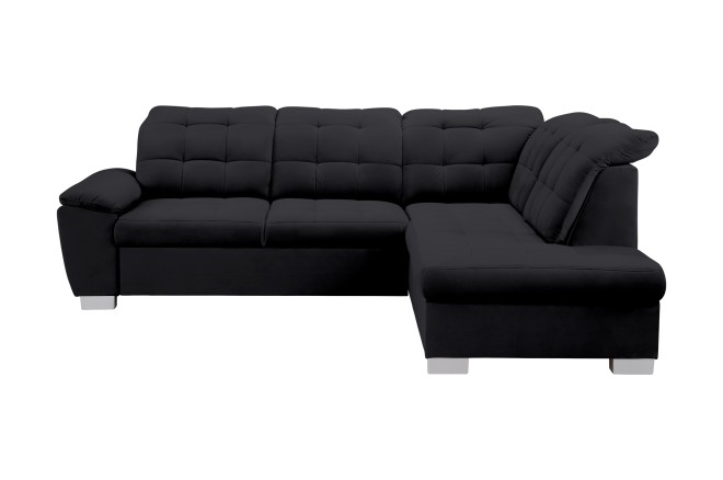 Sofa L-Form Nevada rechts - mit Schlaffunktion - Schwarz