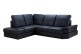 Leder Sofa L-Form Chiara - mit Schlaffunktion - Schwarz
