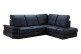 Leder Ecksofa Chiara rechts - mit Schlaffunktion - Schwarz