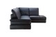 Leder Ecksofa Chiara rechts - mit Schlaffunktion - Schwarz