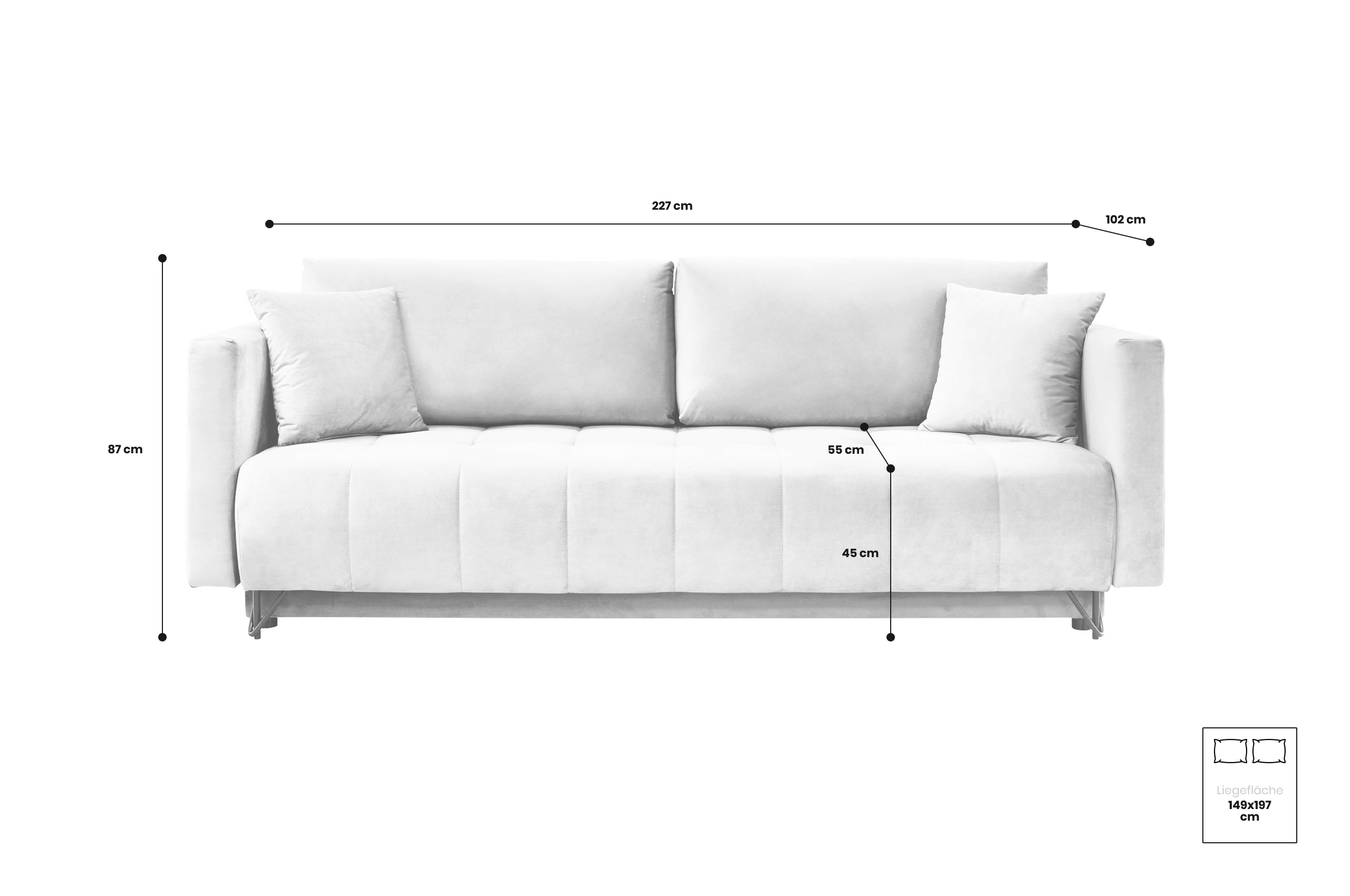 3er-Sofa Aldo