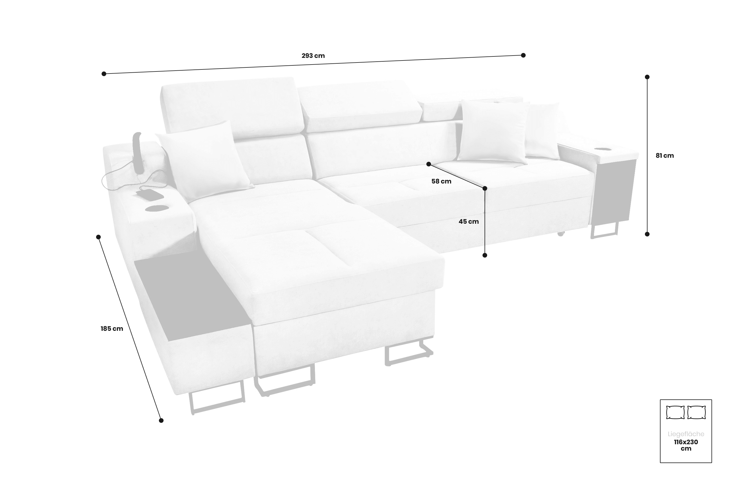 Eckcouch Alicante I Maxi