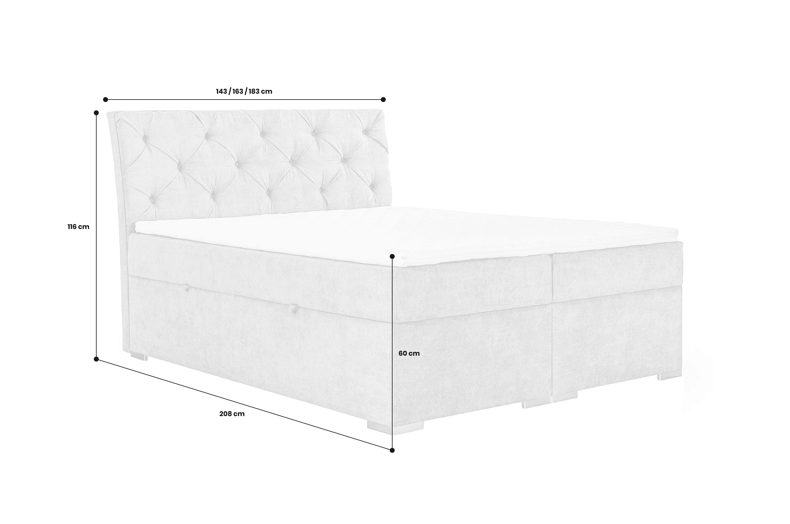 Boxspringbett 180x200 Balvin