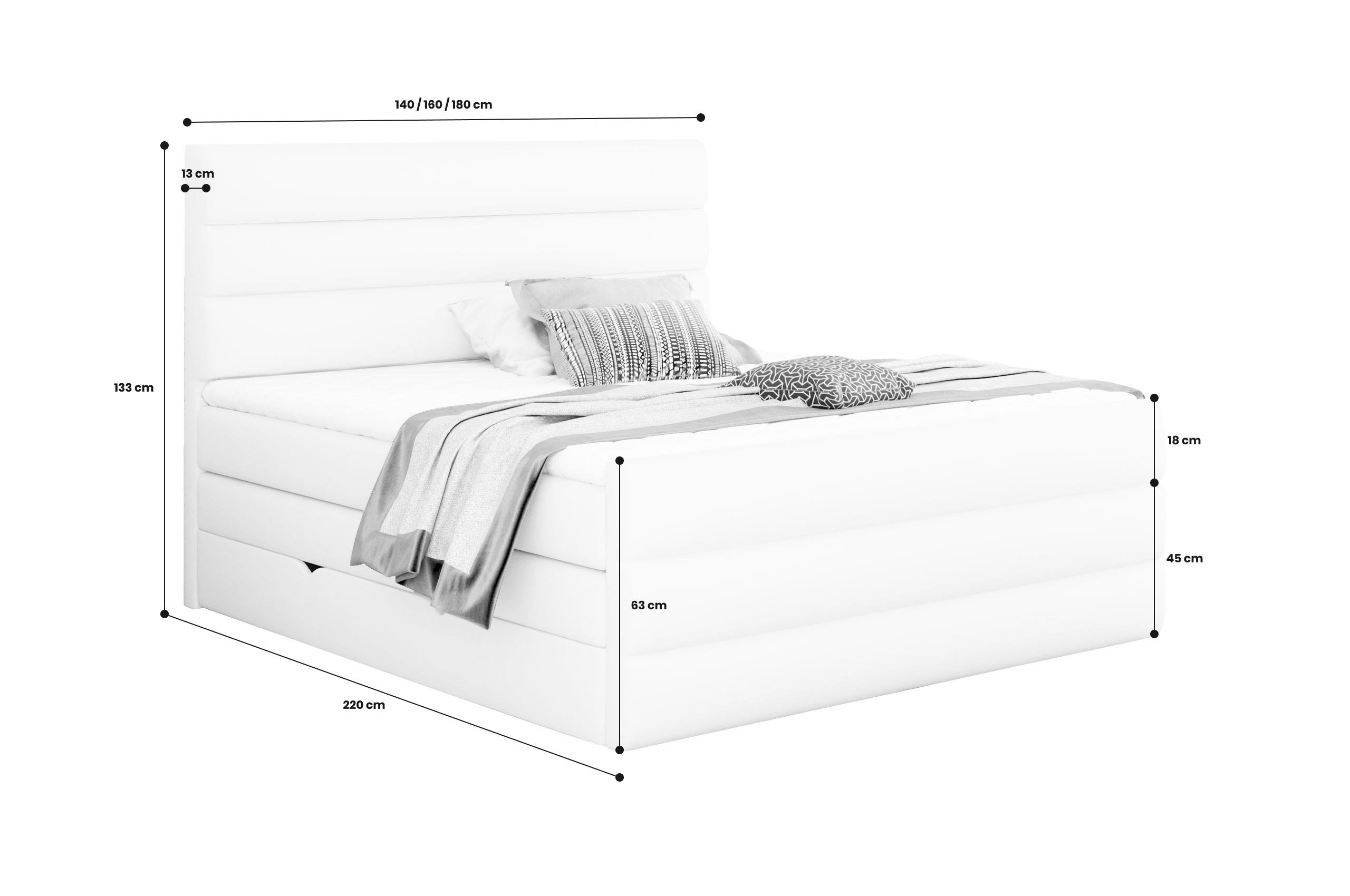 Boxspringbett 180x200 Cande