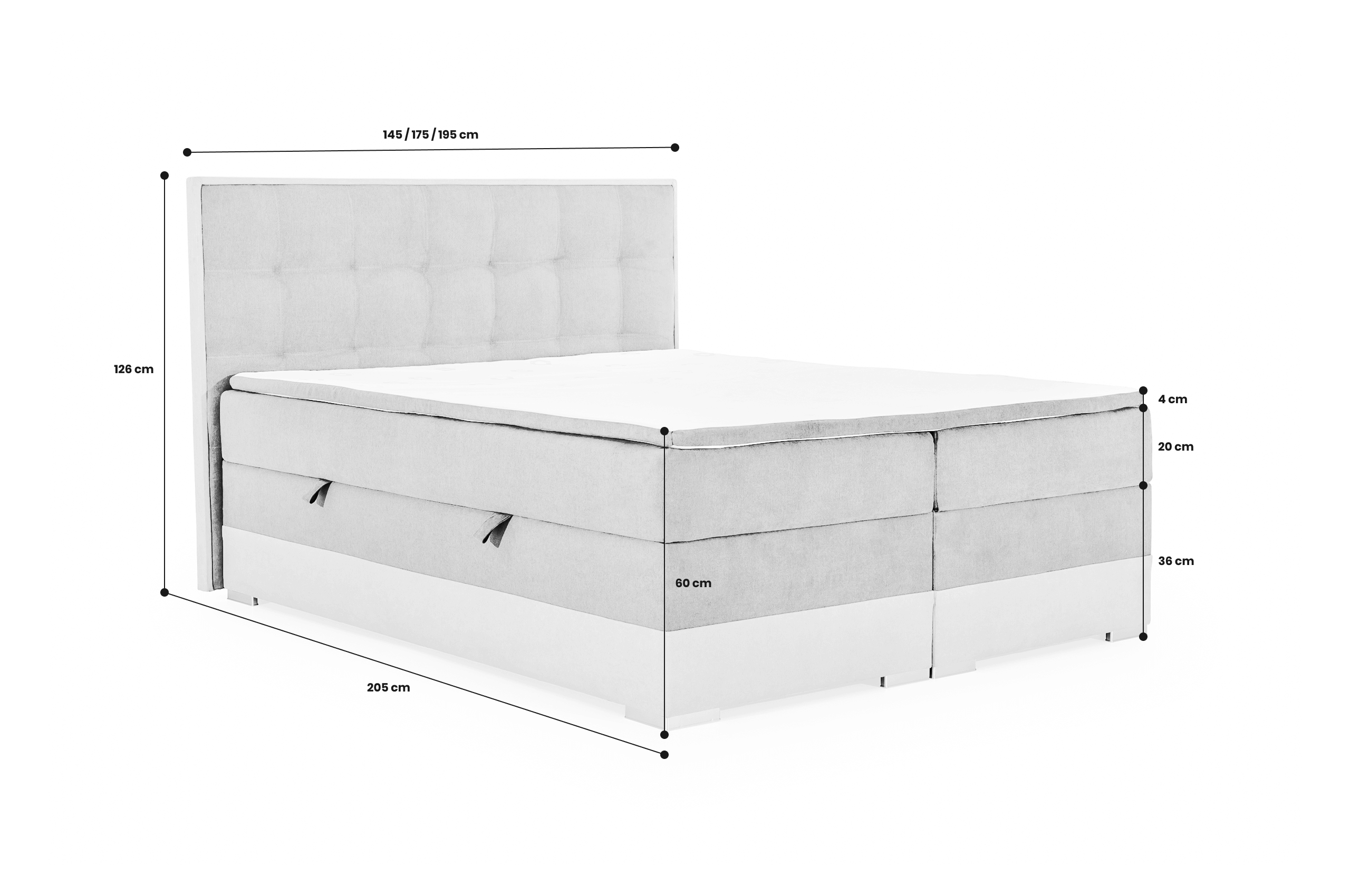 Boxspringbett 180x200 Damaso