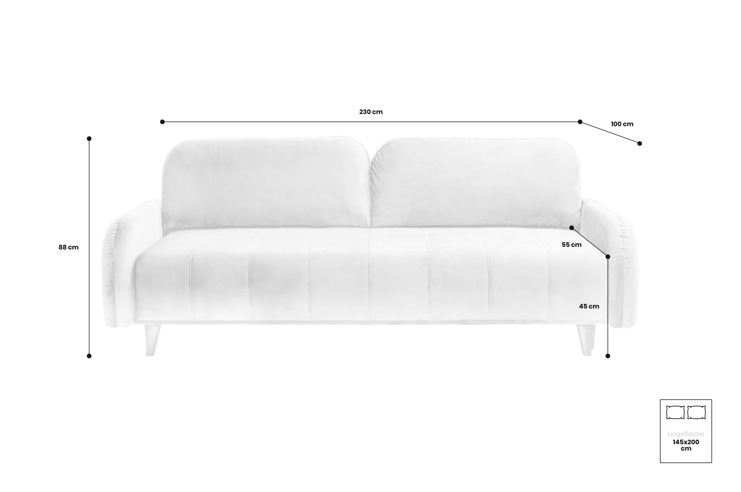 3er-Sofa Domi