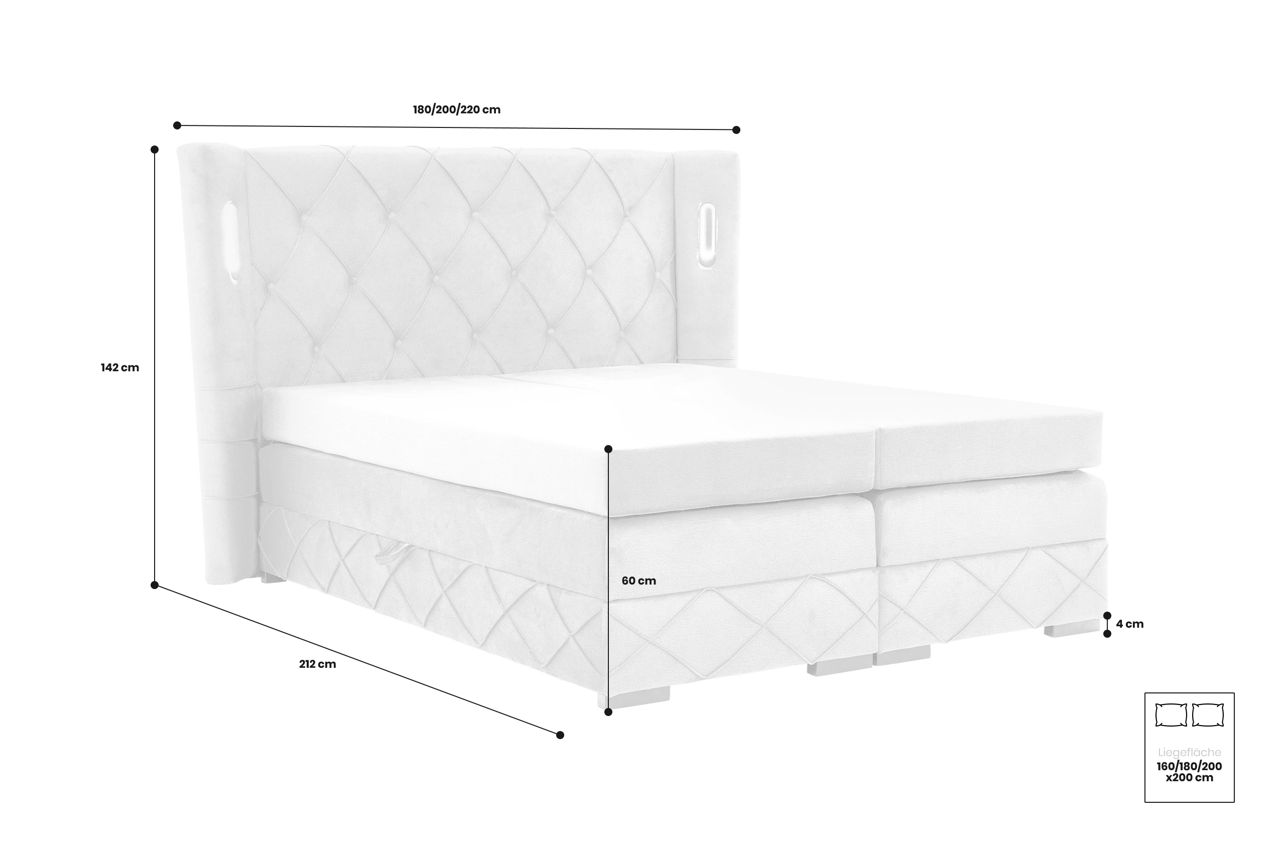 Boxspringbett 160x200 Focus Lux