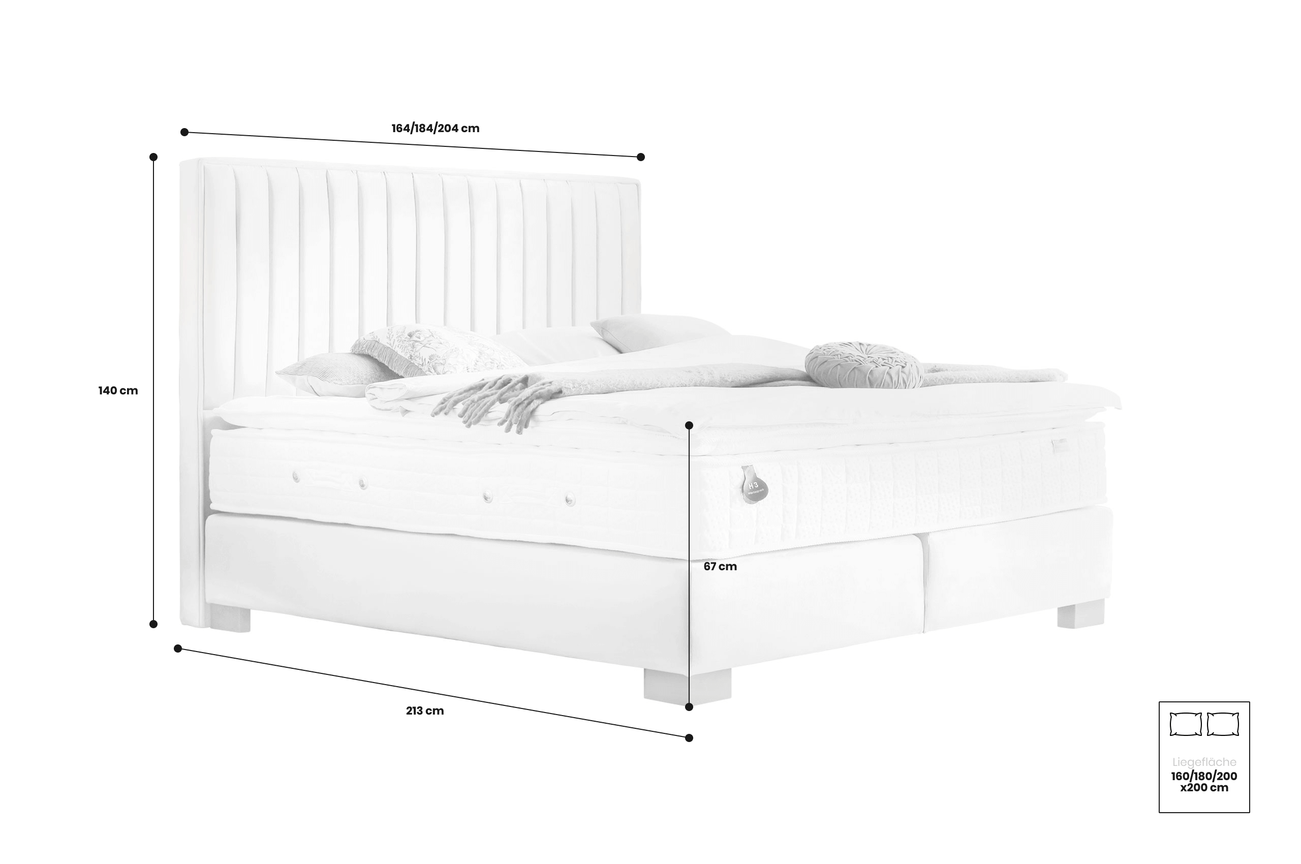 Boxspringbett 200x200 Forlì