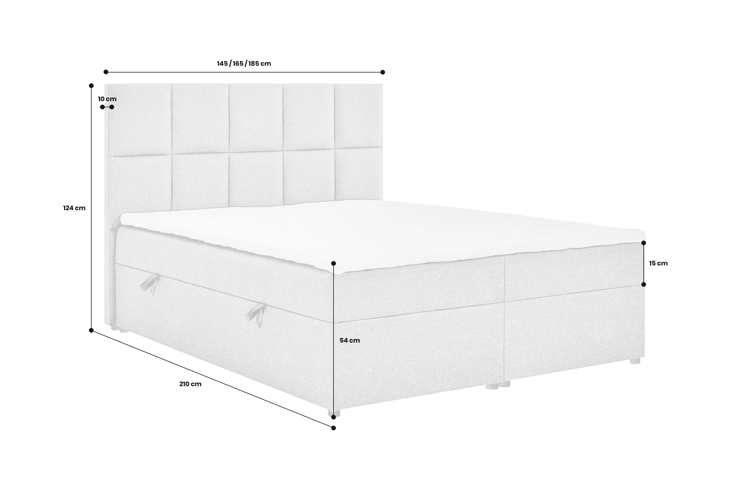 Boxspringbett 140x200 Glossy