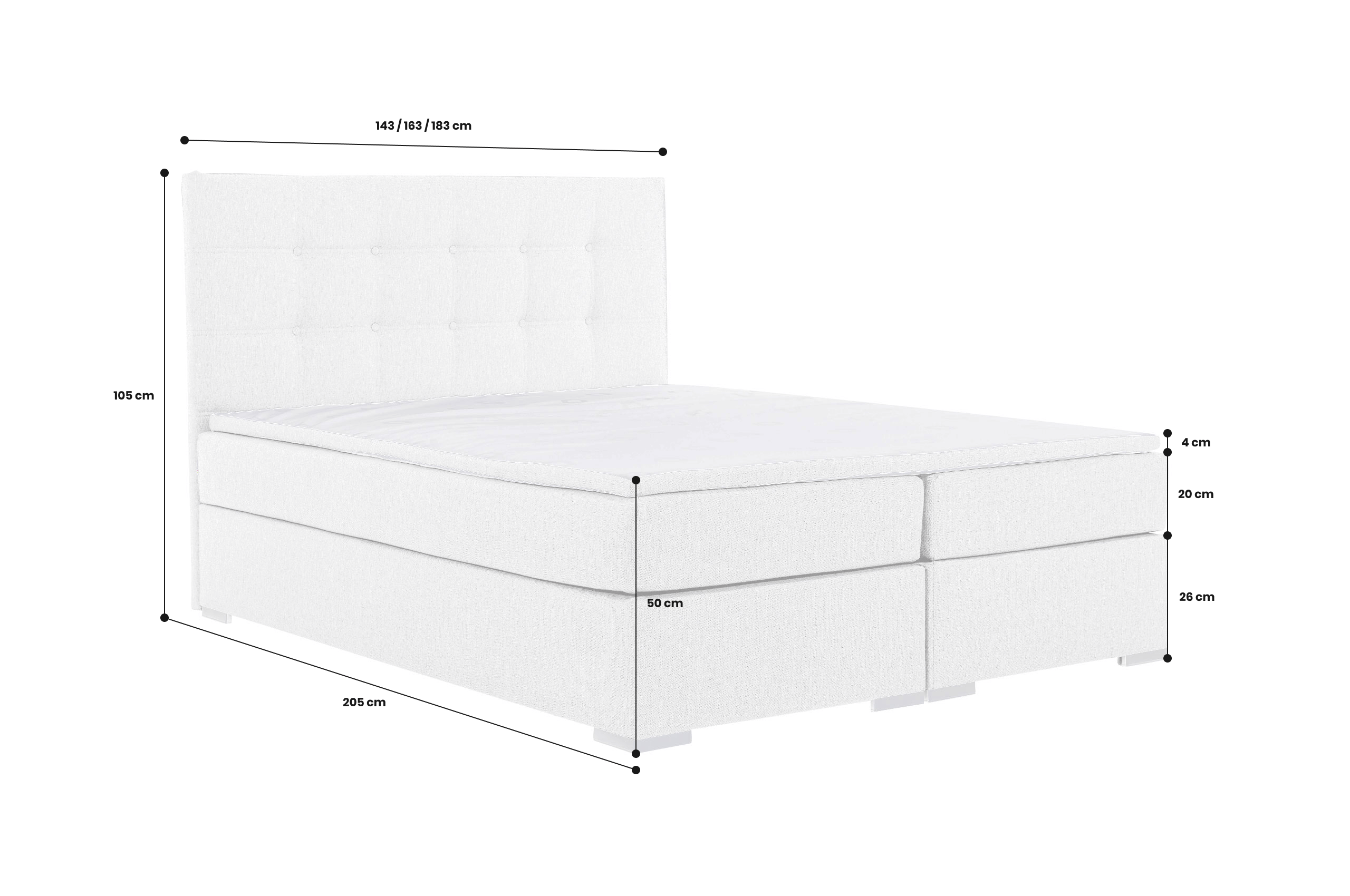 Boxspringbett 180x200 Inez-P