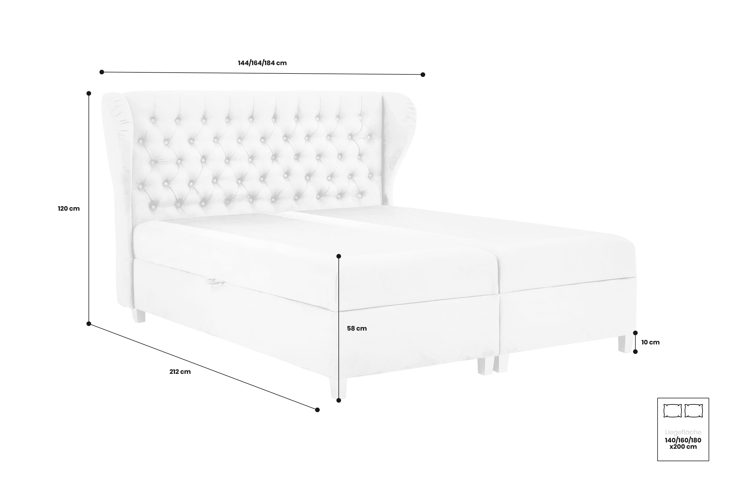 Boxspringbett 140x200 Joker