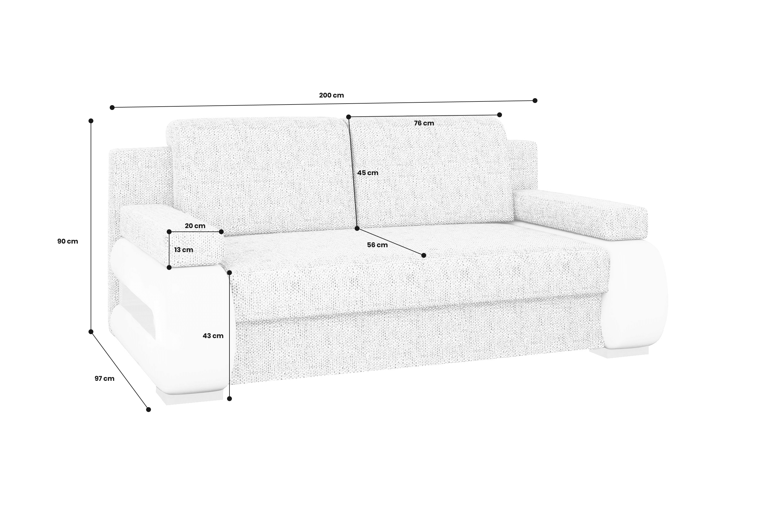 2er-Sofa Laura