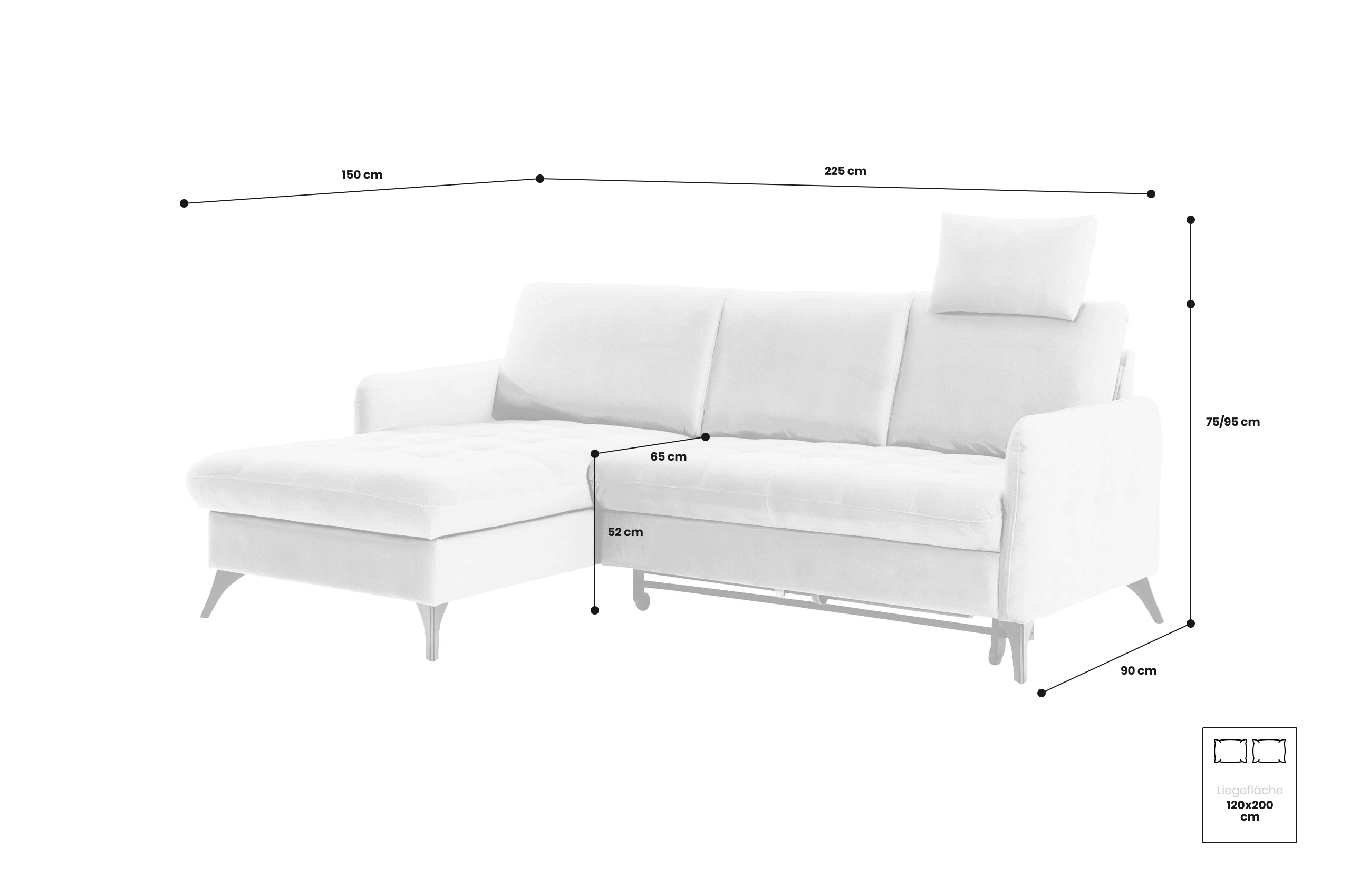 Sofa L-Form Lukka