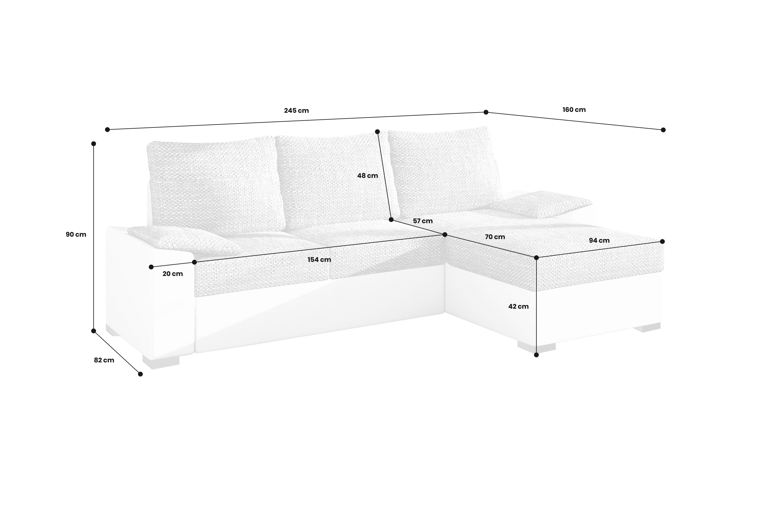 Sofa L-Form Lusso