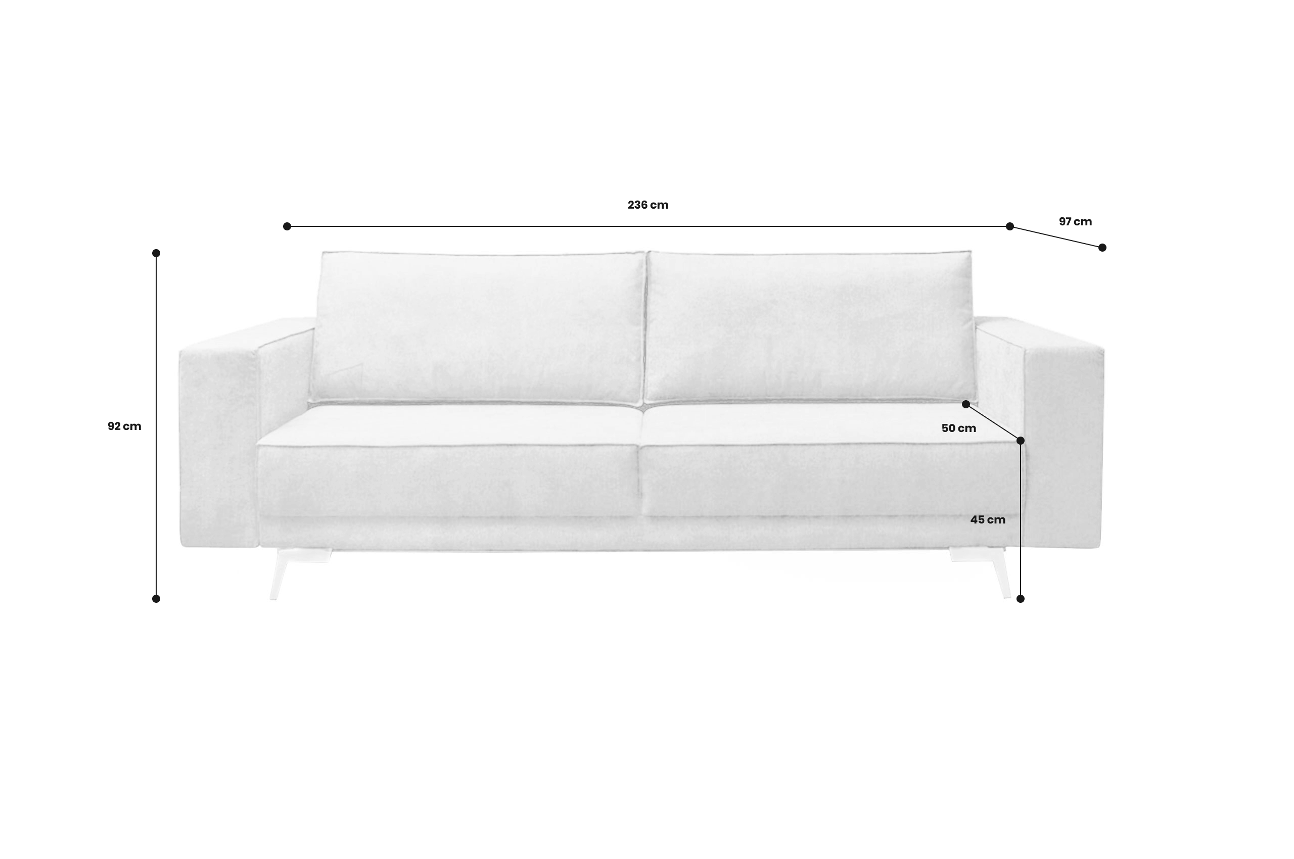 3er-Sofa Malmo