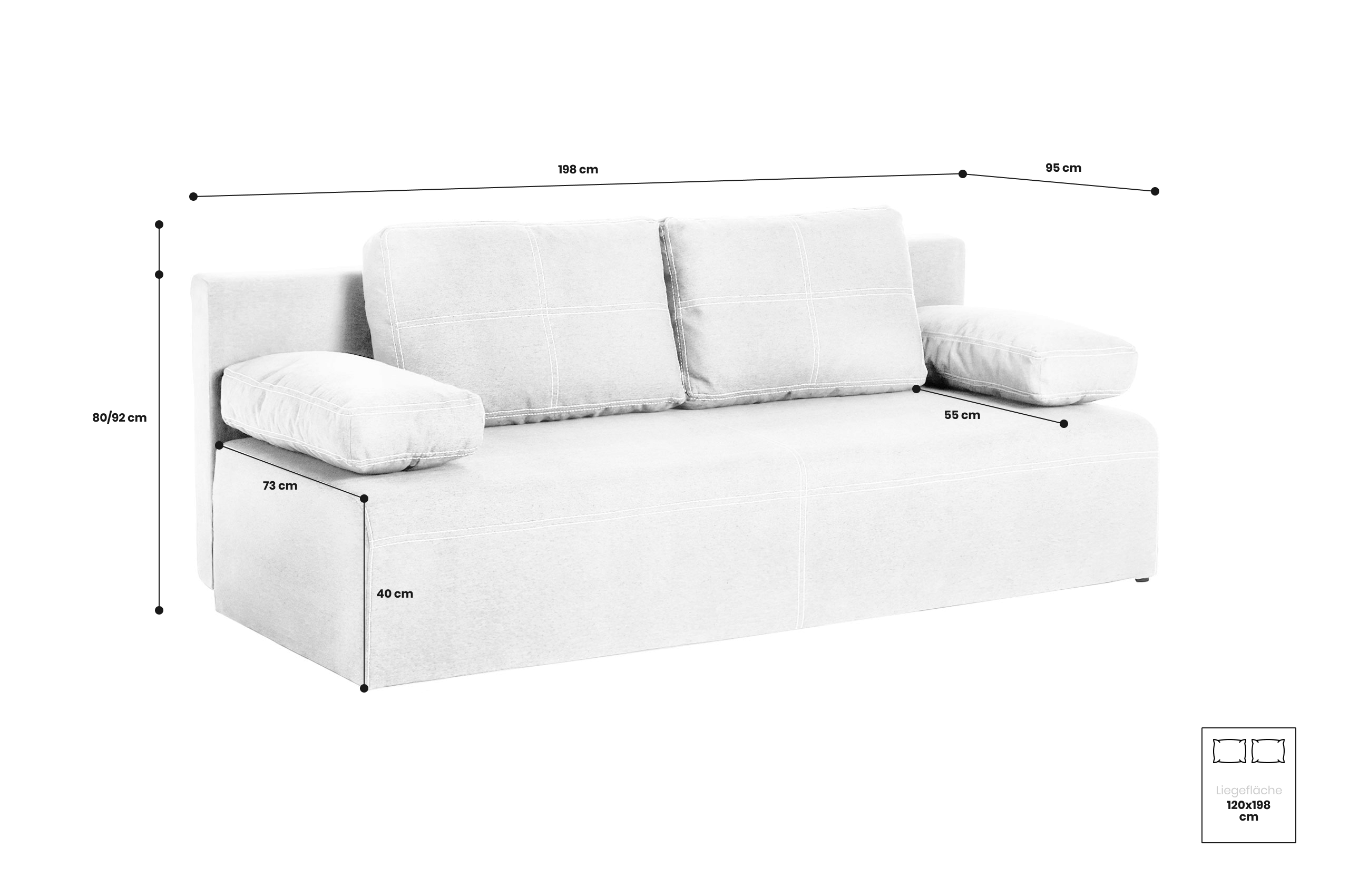 3er-Sofa Munich