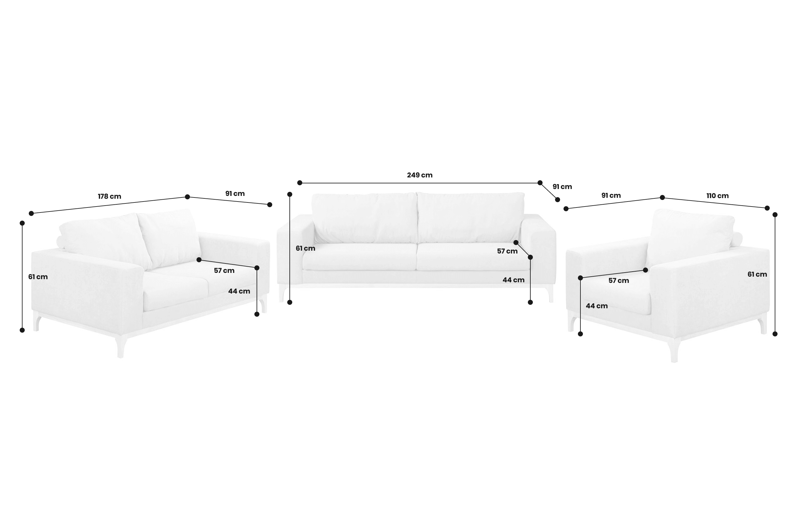 Garnitur 3-2-1 Nitva