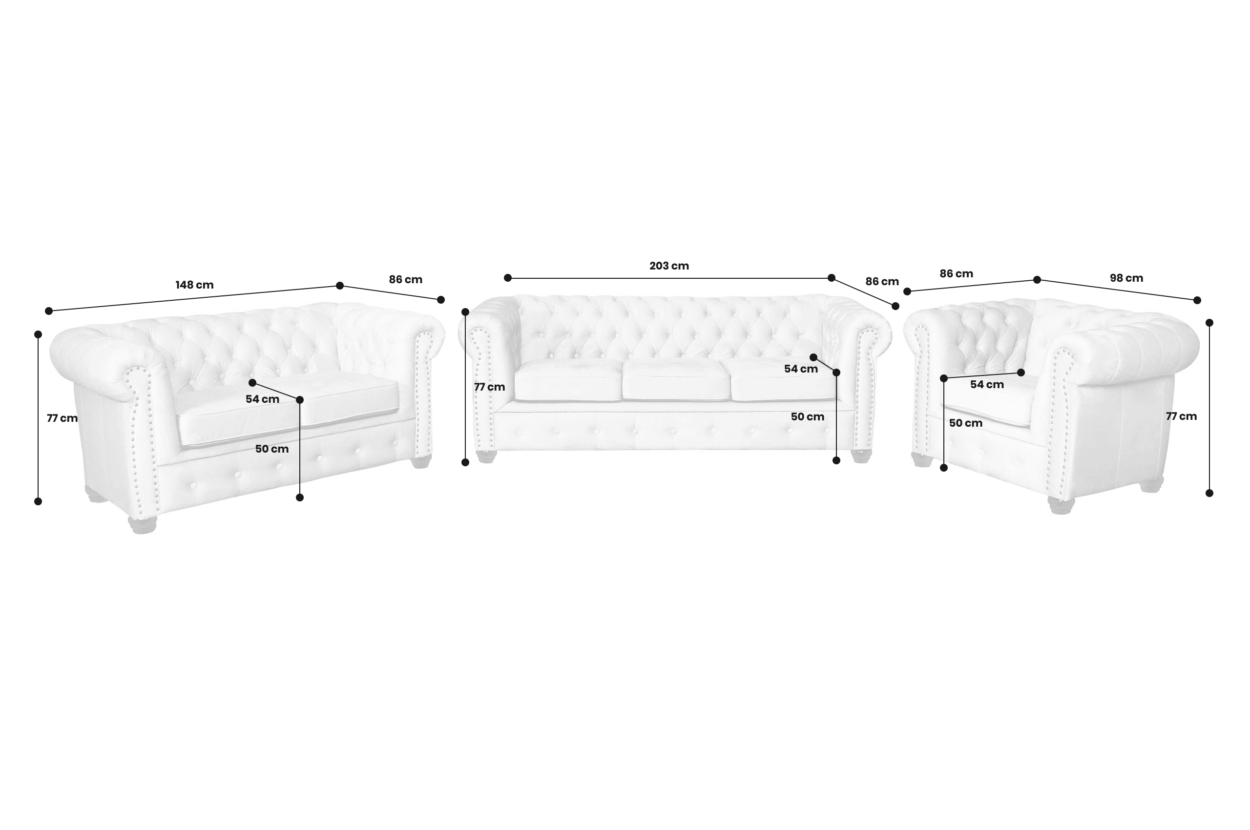 Garnitur 3-2-1 Oxford