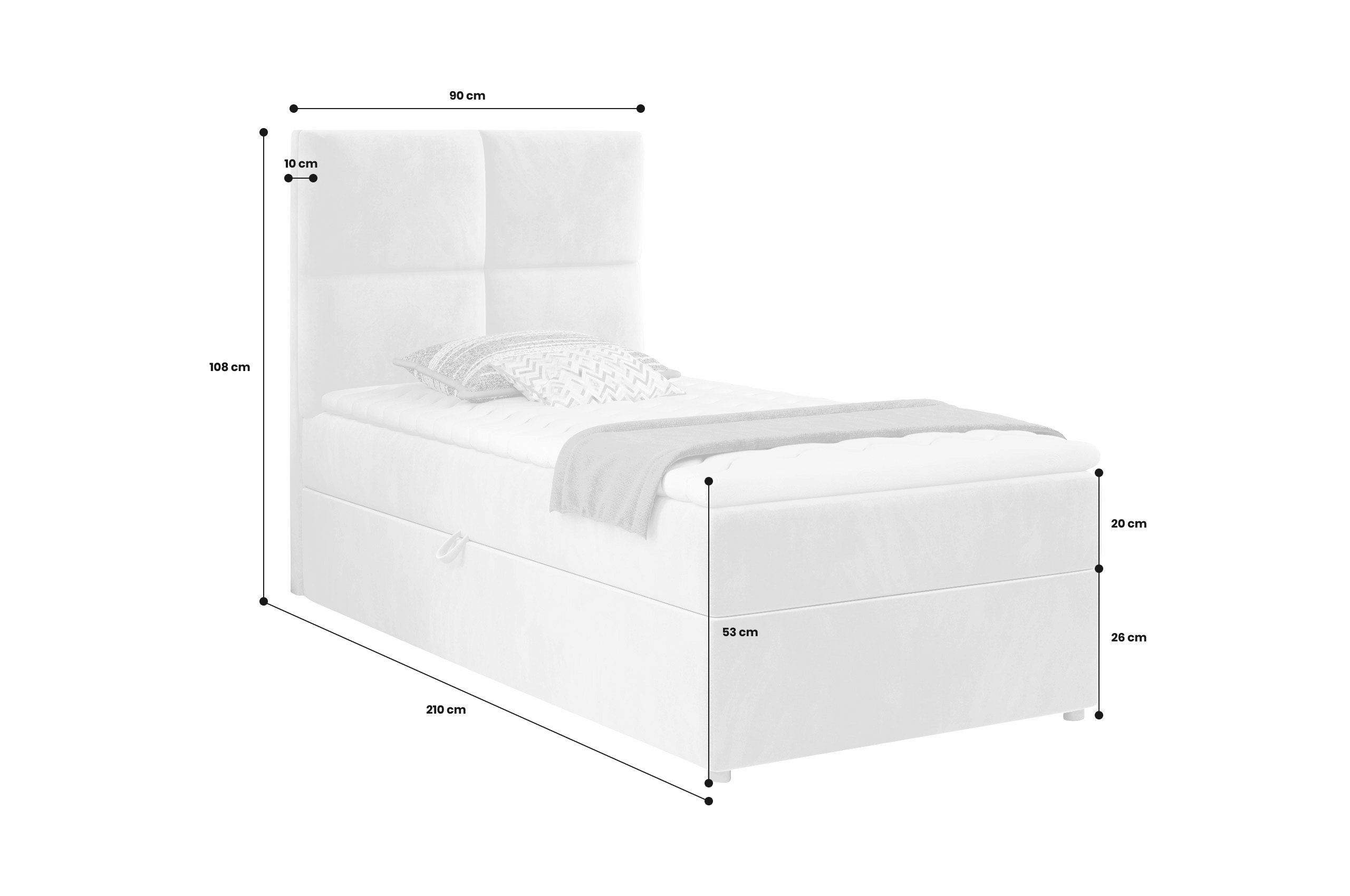 Boxspringbett 90x200 Rivia