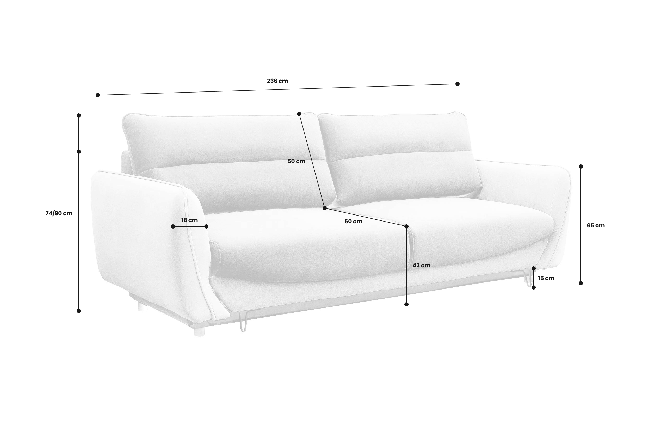 2er-Sofa Silva