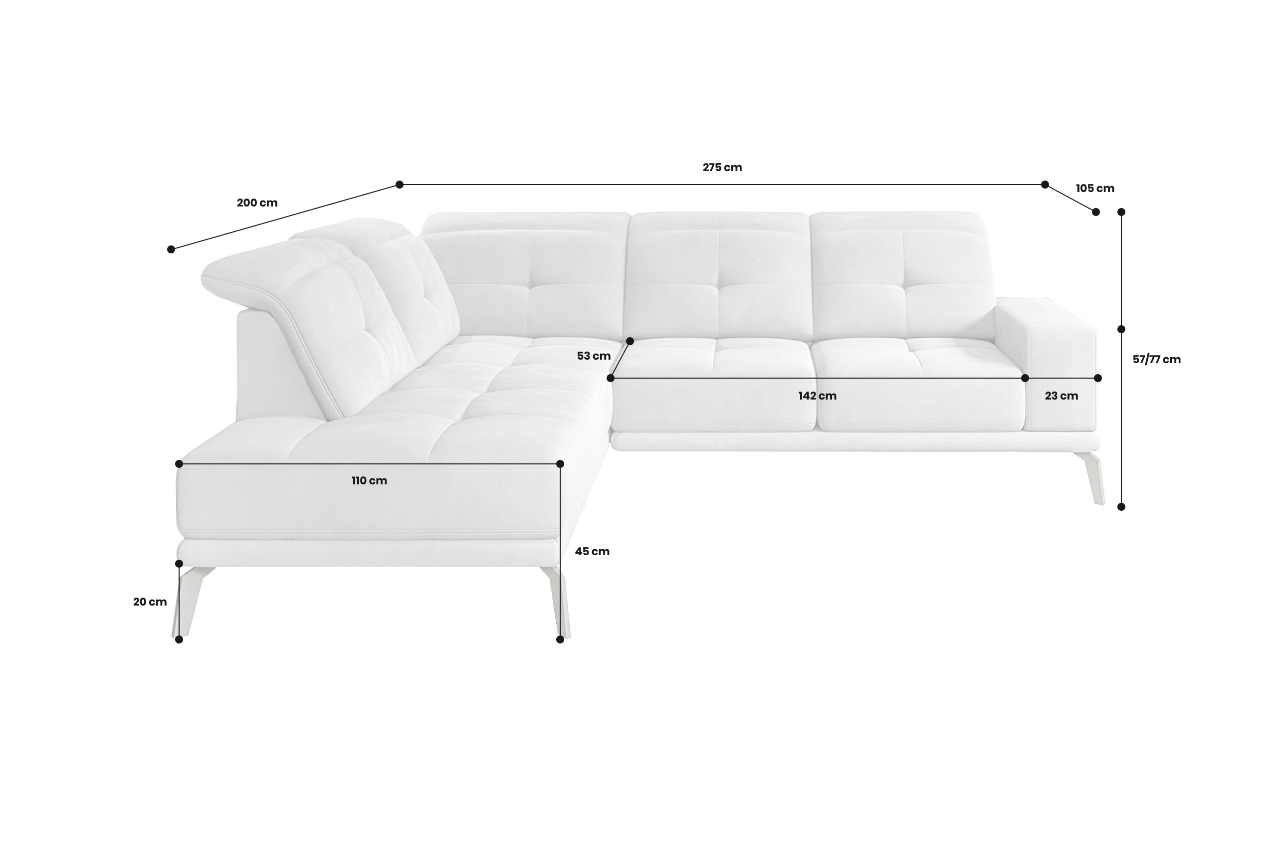 Sofa L-Form Theodore