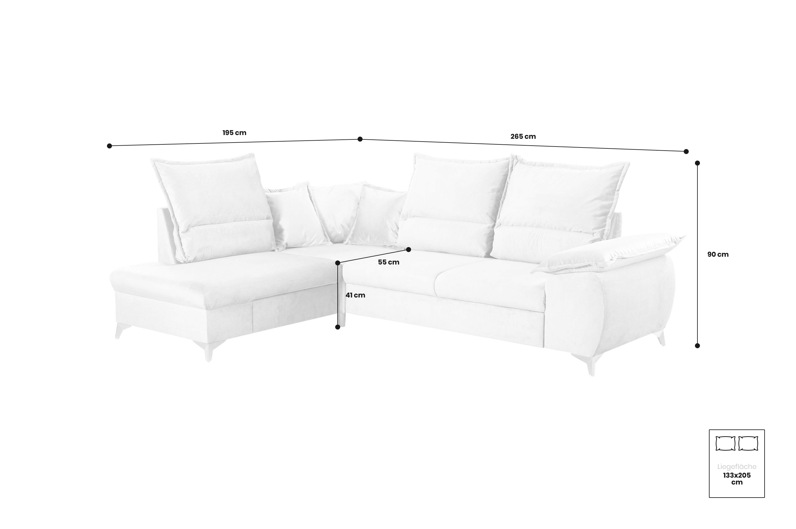Sofa L-Form Toledo