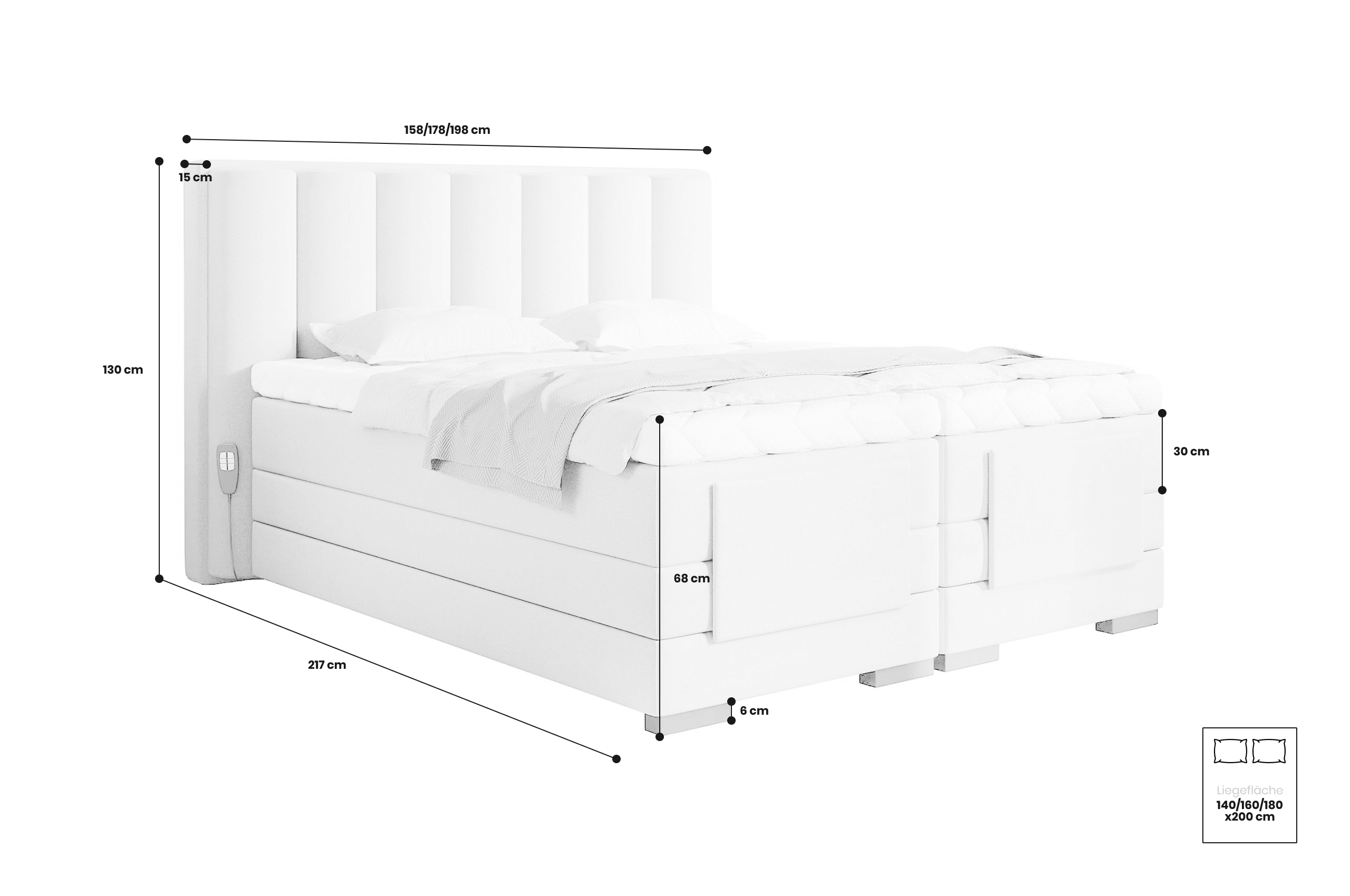 Boxspringbett 160x200 Veros