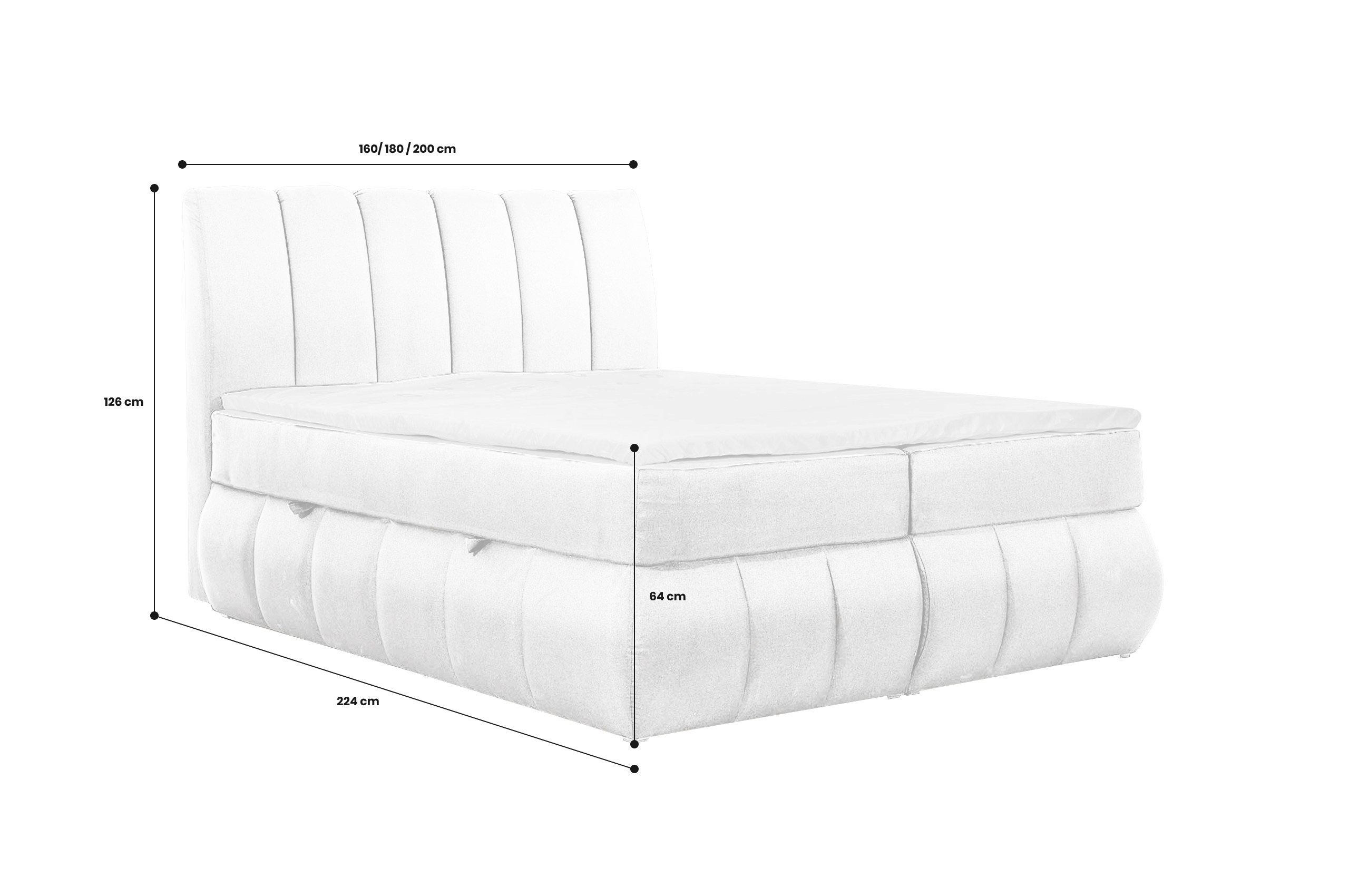 Boxspringbett 140x200 Vincenzo-P