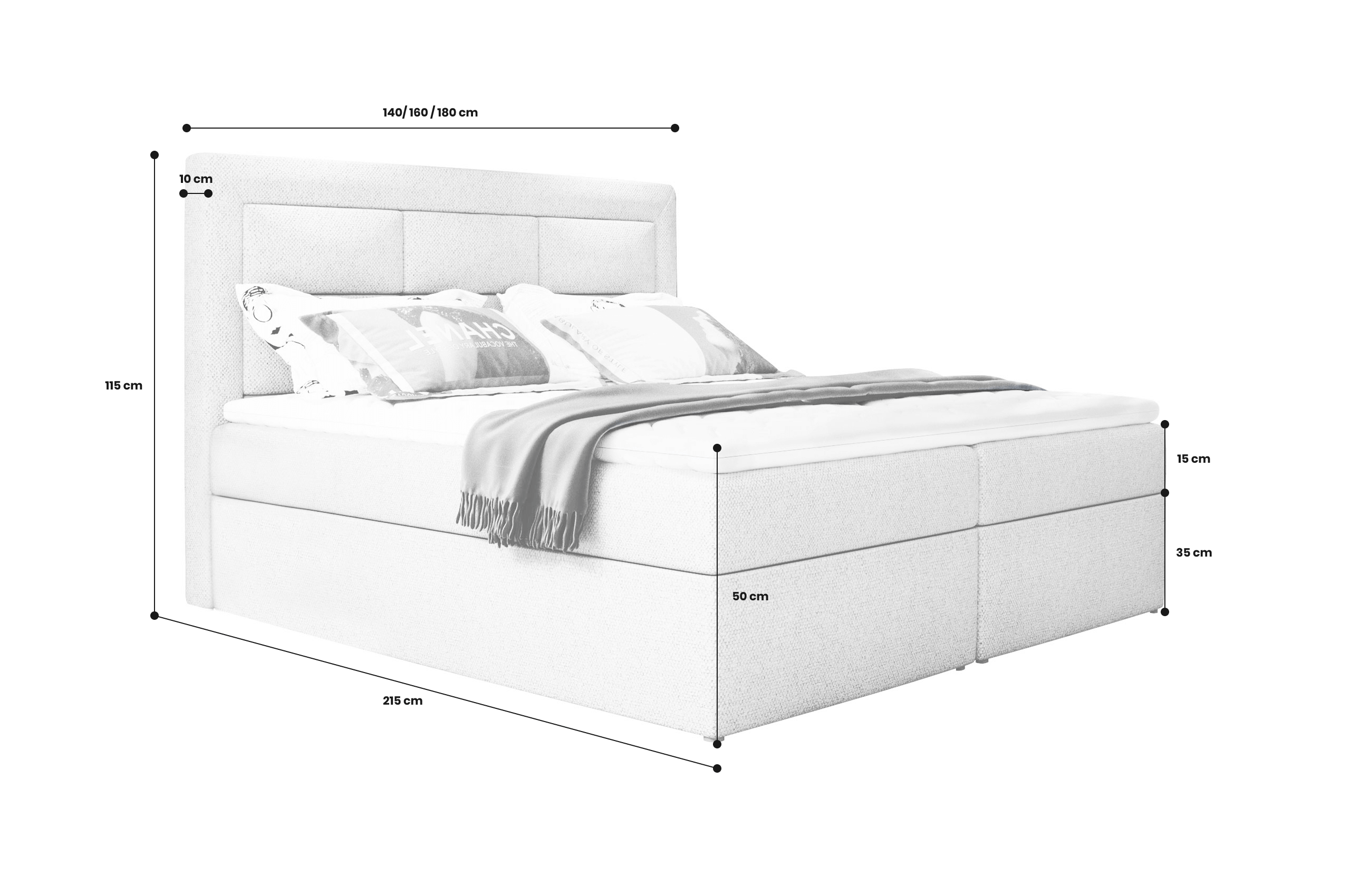 Boxspringbett 140x200 Vivre