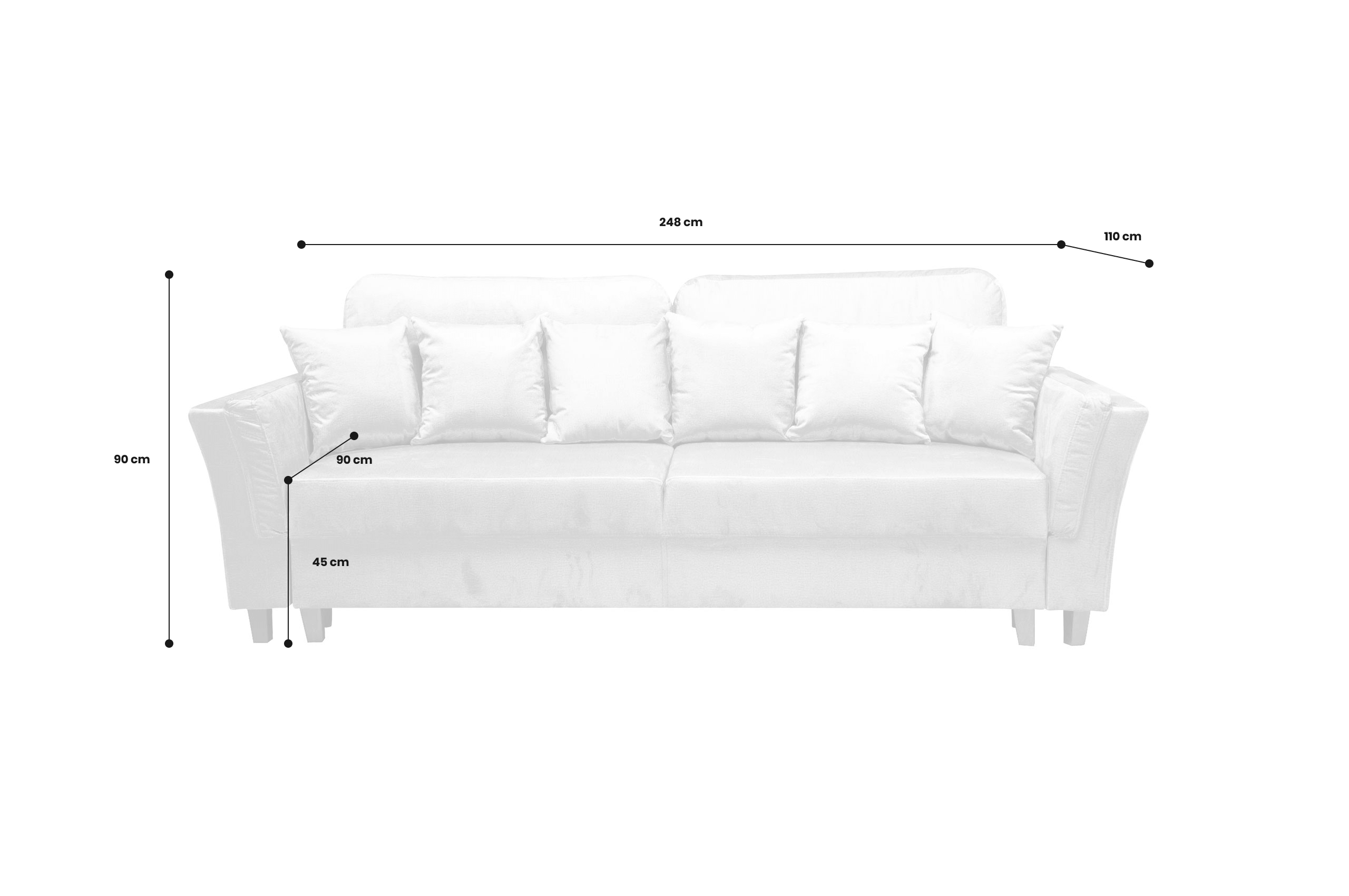 3er-Sofa York