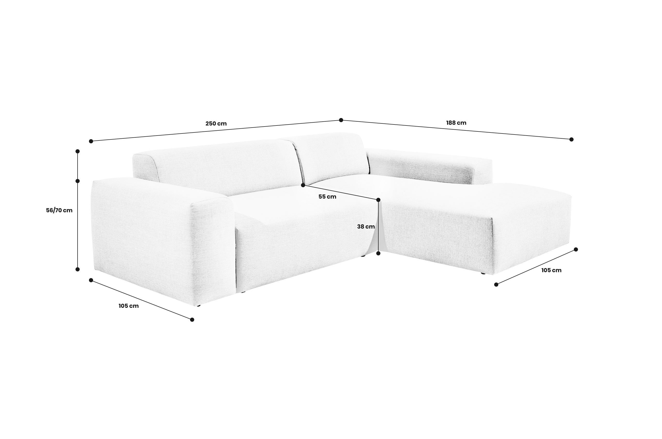 Sofa L-Form Zeus